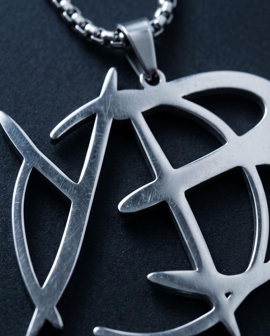 YUNGBLUD Square Logo Name Pendant Necklace | Stainless Steel Punk Rock Jewellery
