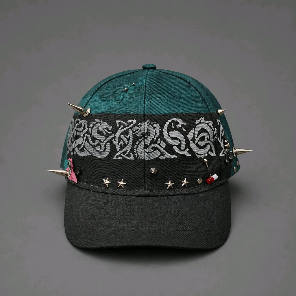 Custom Spiked Baseball Cap – Hand Painted
