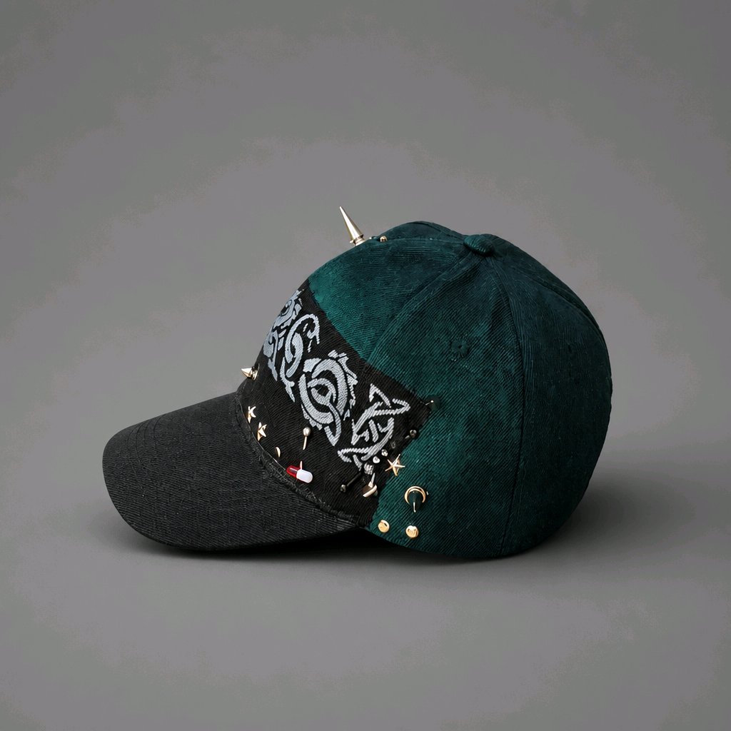 Custom Spiked Baseball Cap – Hand Painted