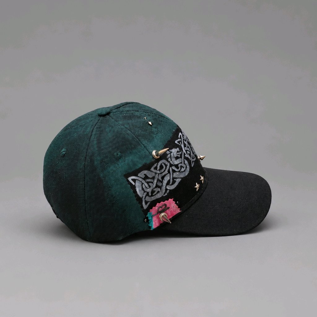 Custom Spiked Baseball Cap – Hand Painted