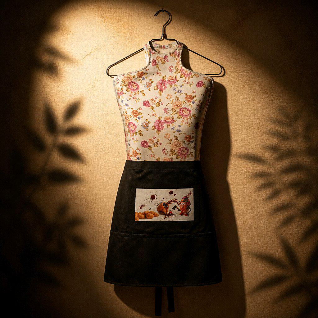 Dark Humor Waist Aprons & Spooky Cafe Wear Barista, Chef Apparel