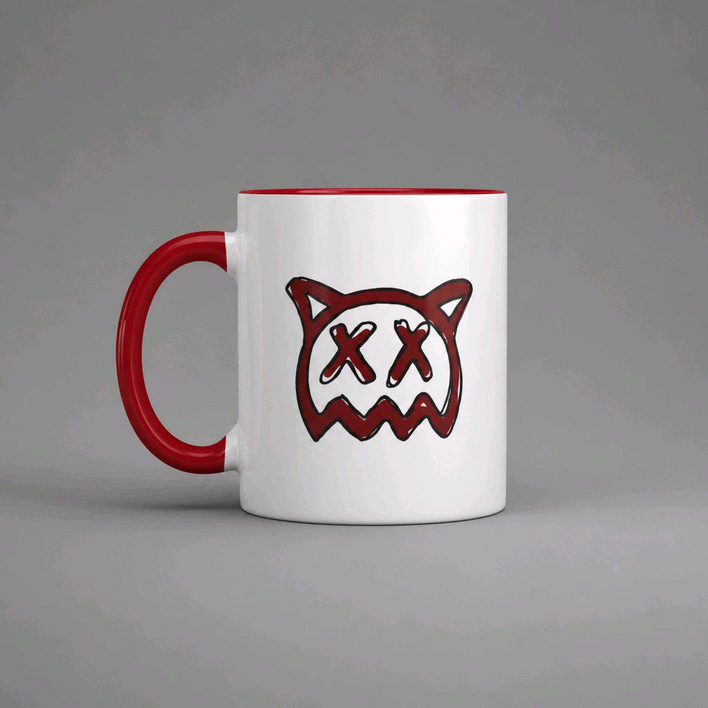 Sick Boy Mug, Ren Inspired Coffee Cup, Two-Tone Red & White Ceramic with Gift Bag, Street Art Graphic  Edgy Merch Gift