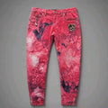 Upcycled Ted Baker Pink Acid Wash Jeans W30 L30 - Gothic Black Cat Patch, Rhinestones, Potion Vial Charm, Ankle Zips, Whimsi goth Alt Denim