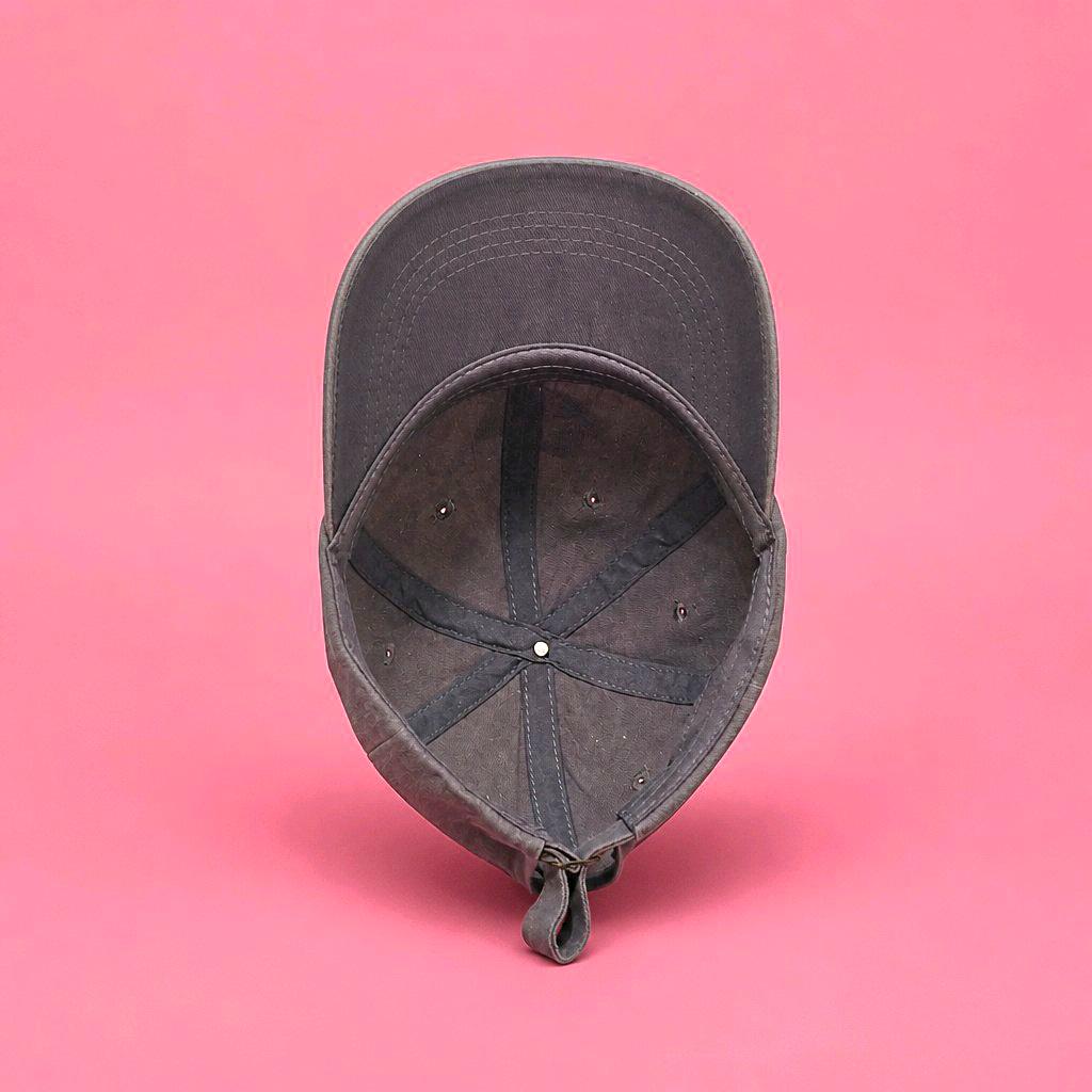Hello Kitty Grey Distressed Denim Baseball Cap Cotton Chic Cap Retro Festival