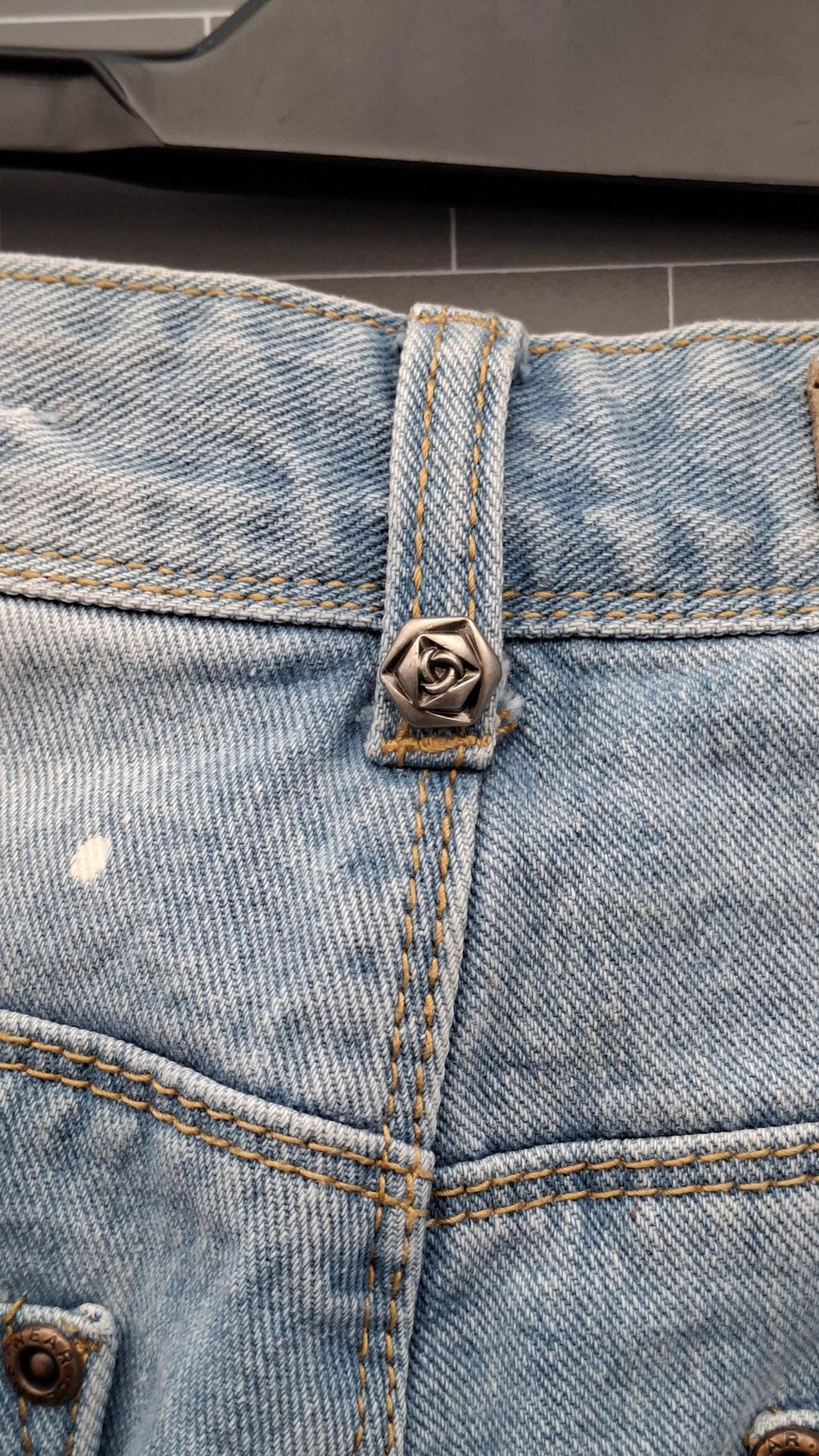 Women's Handcrafted Ripped Denim Shorts | Size 10 | Stainless Steel Embellishments | Retro Alt Style