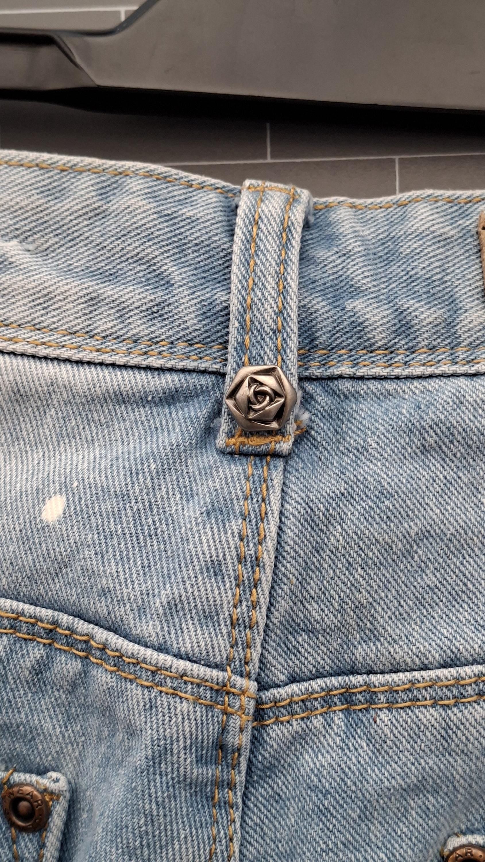 Women's Handcrafted Ripped Denim Shorts | Size 10 | Stainless Steel Embellishments | Retro Alt Style