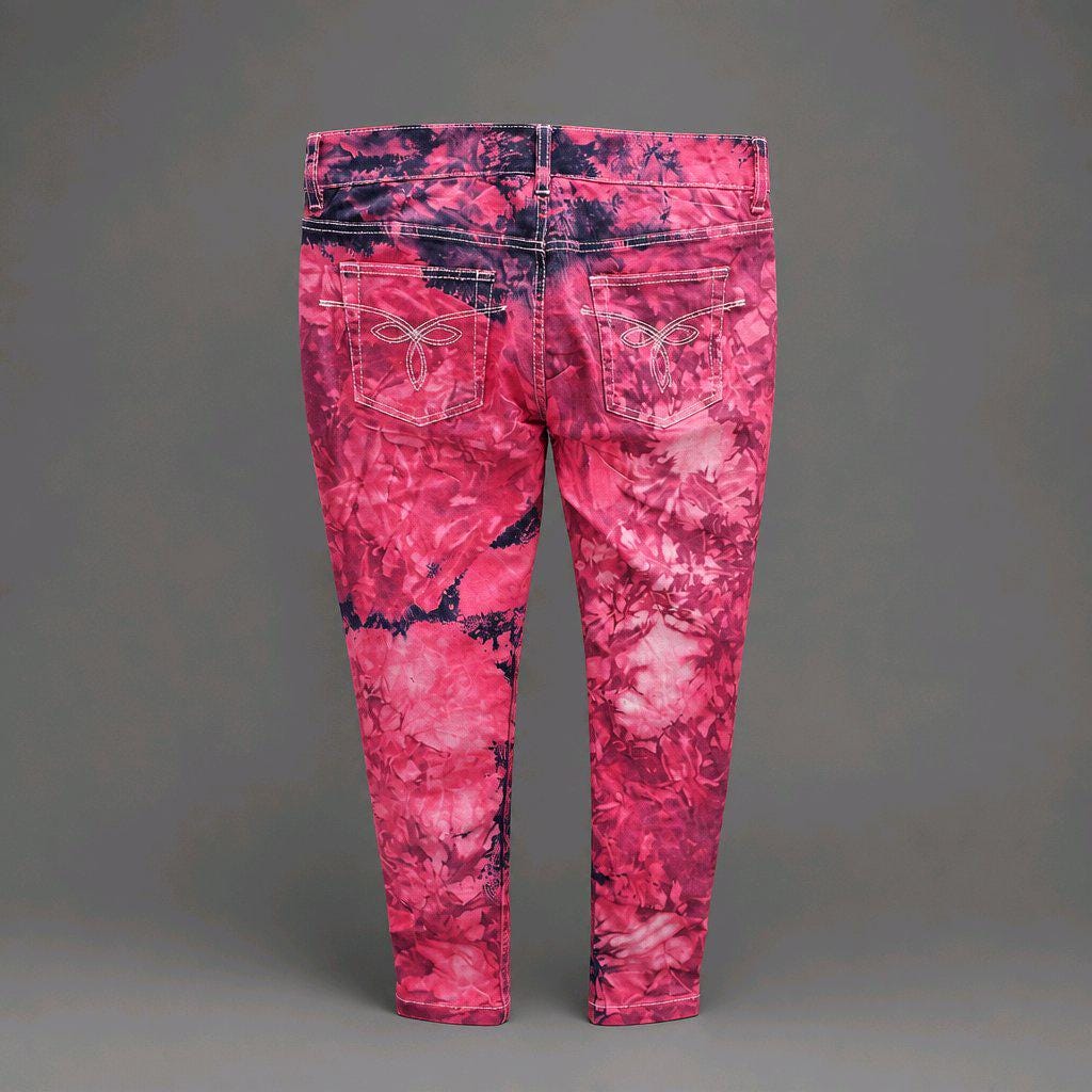 Upcycled Ted Baker Pink Acid Wash Jeans W30 L30 - Gothic Black Cat Patch, Rhinestones, Potion Vial Charm, Ankle Zips, Whimsi goth Alt Denim