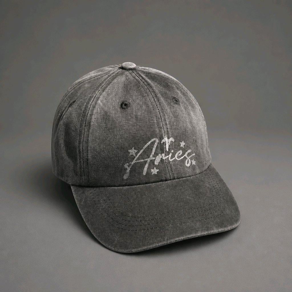 Custom Astrology Baseball Cap Hand Painted Star Sign Zodiac Dyed Washed Cotton Hat