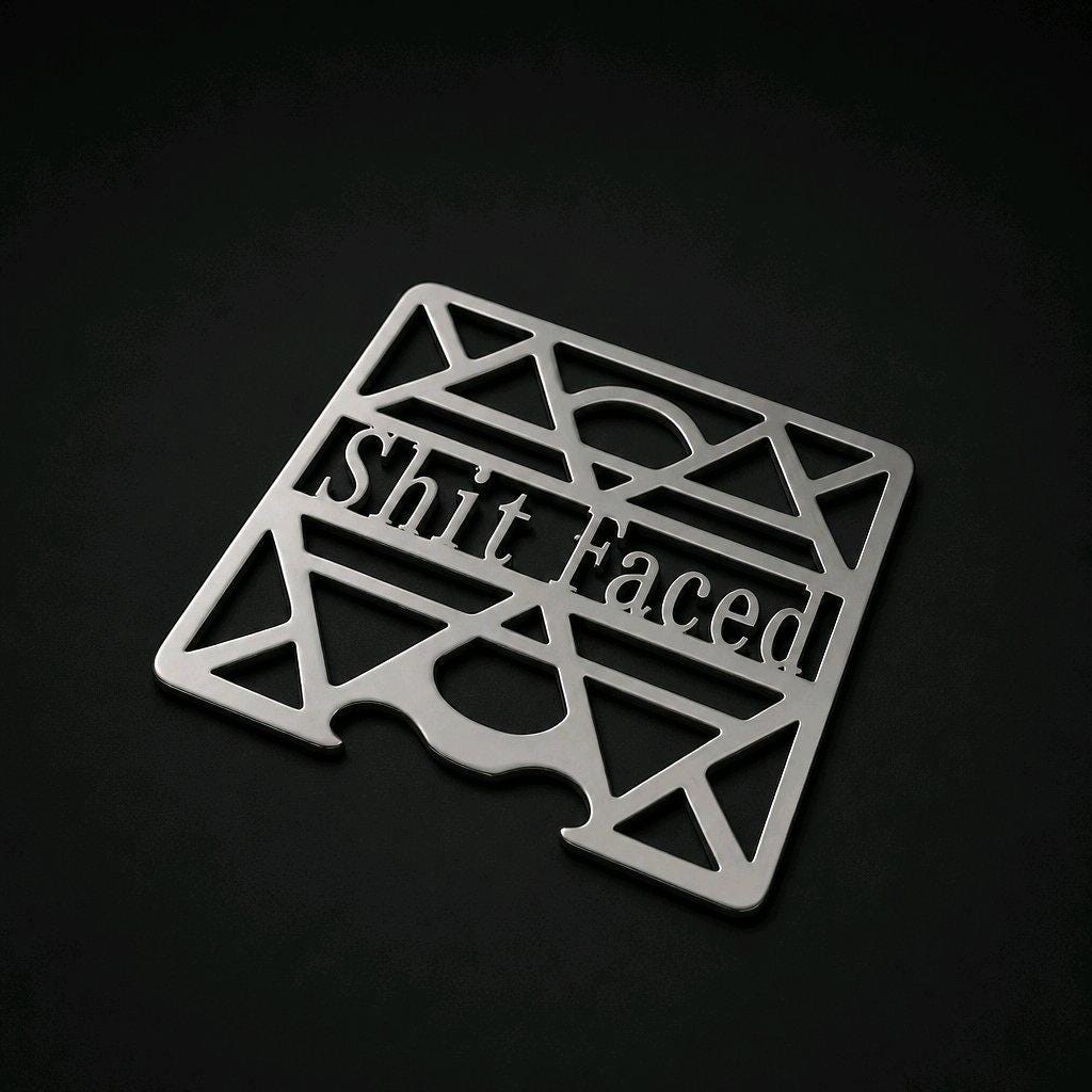 Funny Metal Drinking Tags, Laser Cut Stainless Steel Bottle Opener, Novelty Barware Coasters,