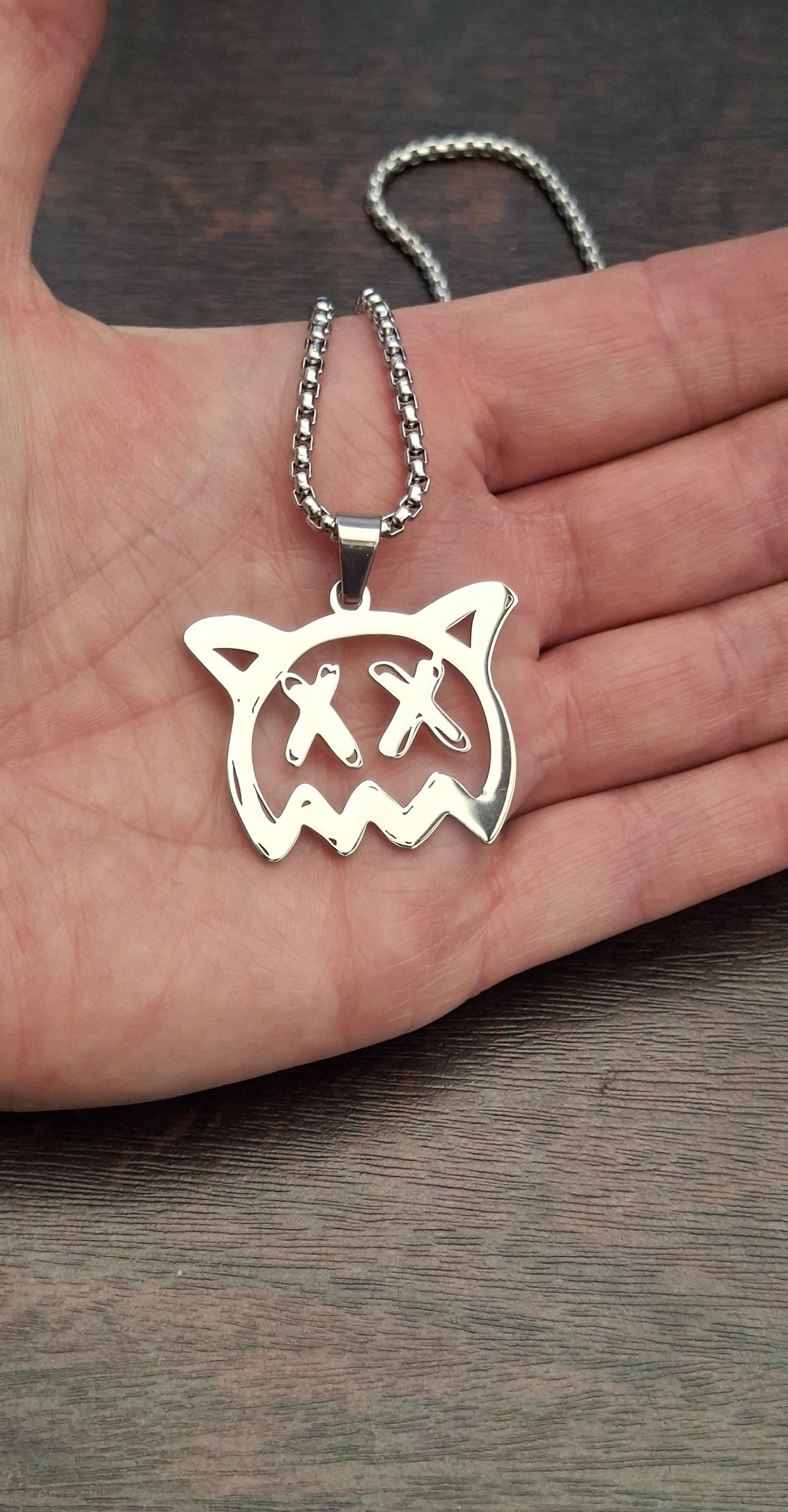 Sick Boi Ghost Pendant Necklace | Stainless Steel | Grunge, Goth & Y2K Jewellery