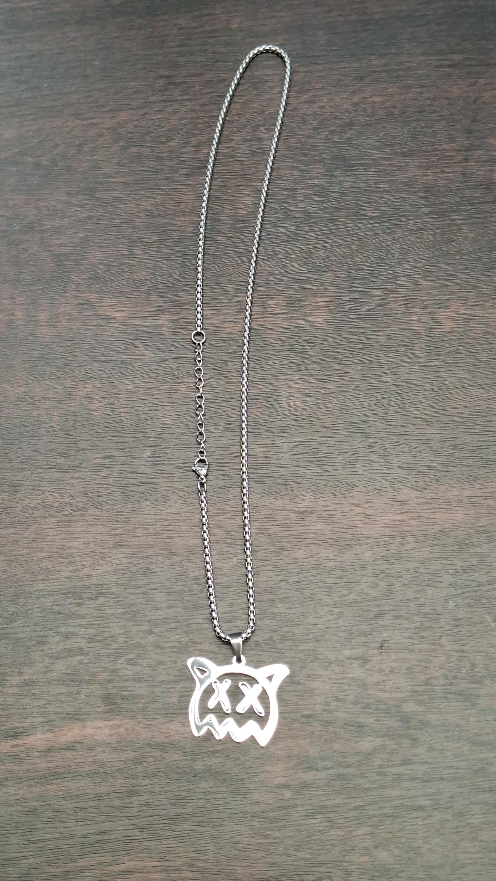 Sick Boi Ghost Pendant Necklace | Stainless Steel | Grunge, Goth & Y2K Jewellery