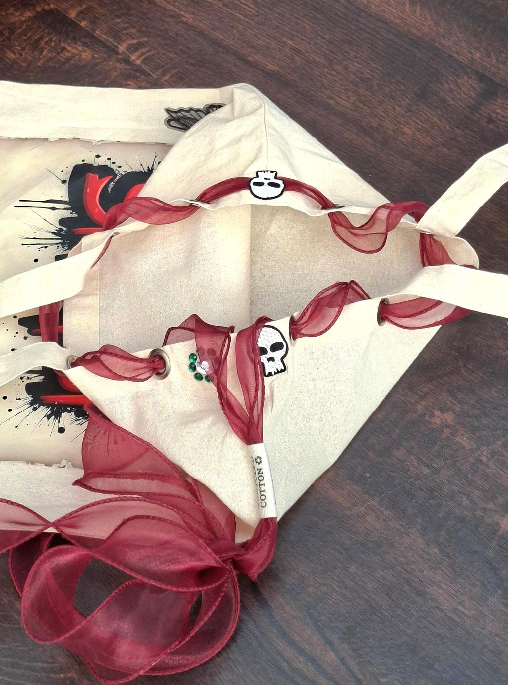 Sick Boi Inspired Custom Canvas Tote Bag | Handcrafted Cream & Red Shoulder Bag
