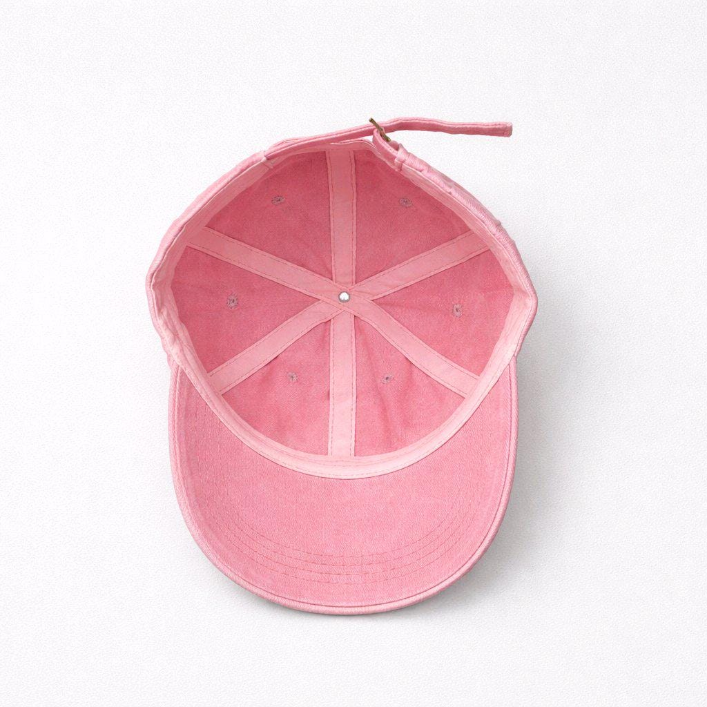 Handcrafted 6 Panel Adjustable Denim Cap with Hello Kitty Patch & Rhinestones