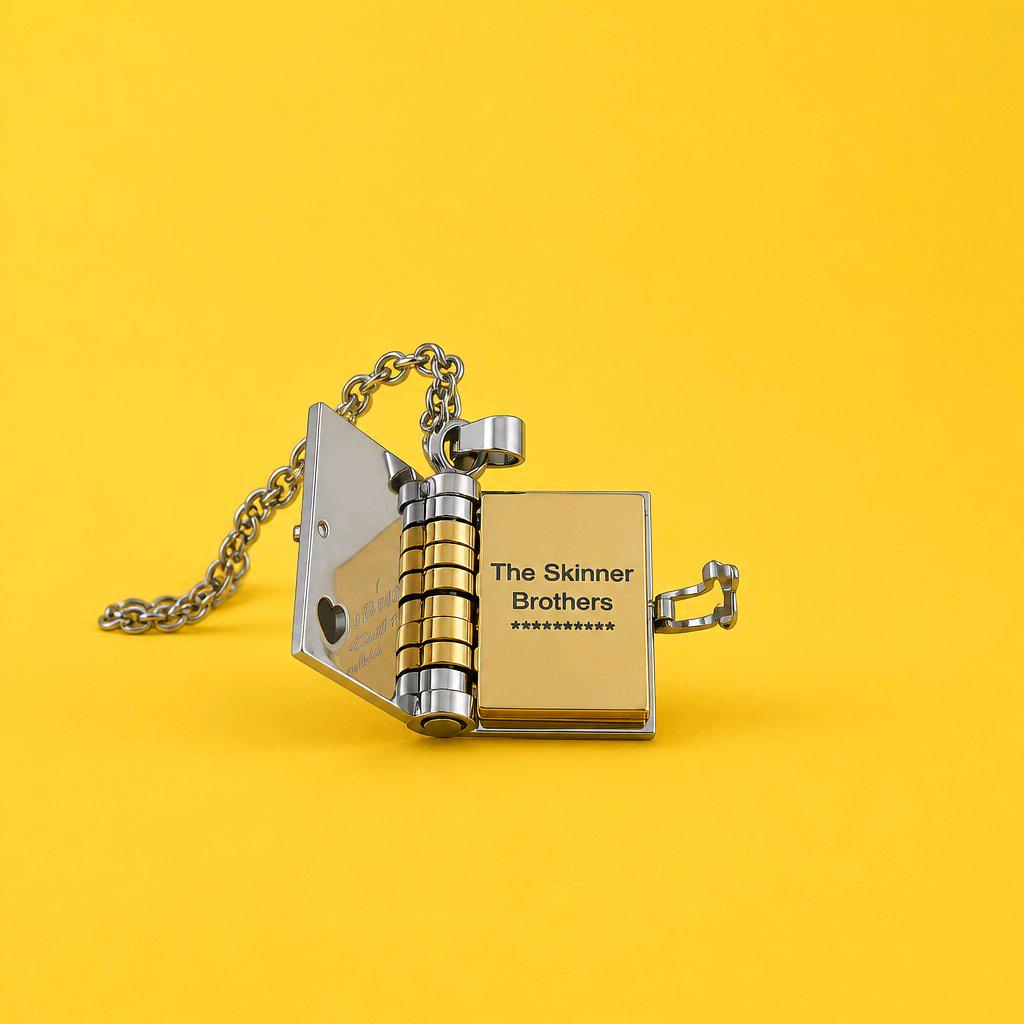 Ren and The Skinner Brothers Inspired Book Locket Necklace • Stainless Steel Miniature Song Book Pendant