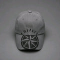 Viking Rune Compass Baseball Cap Washed Grey Denim