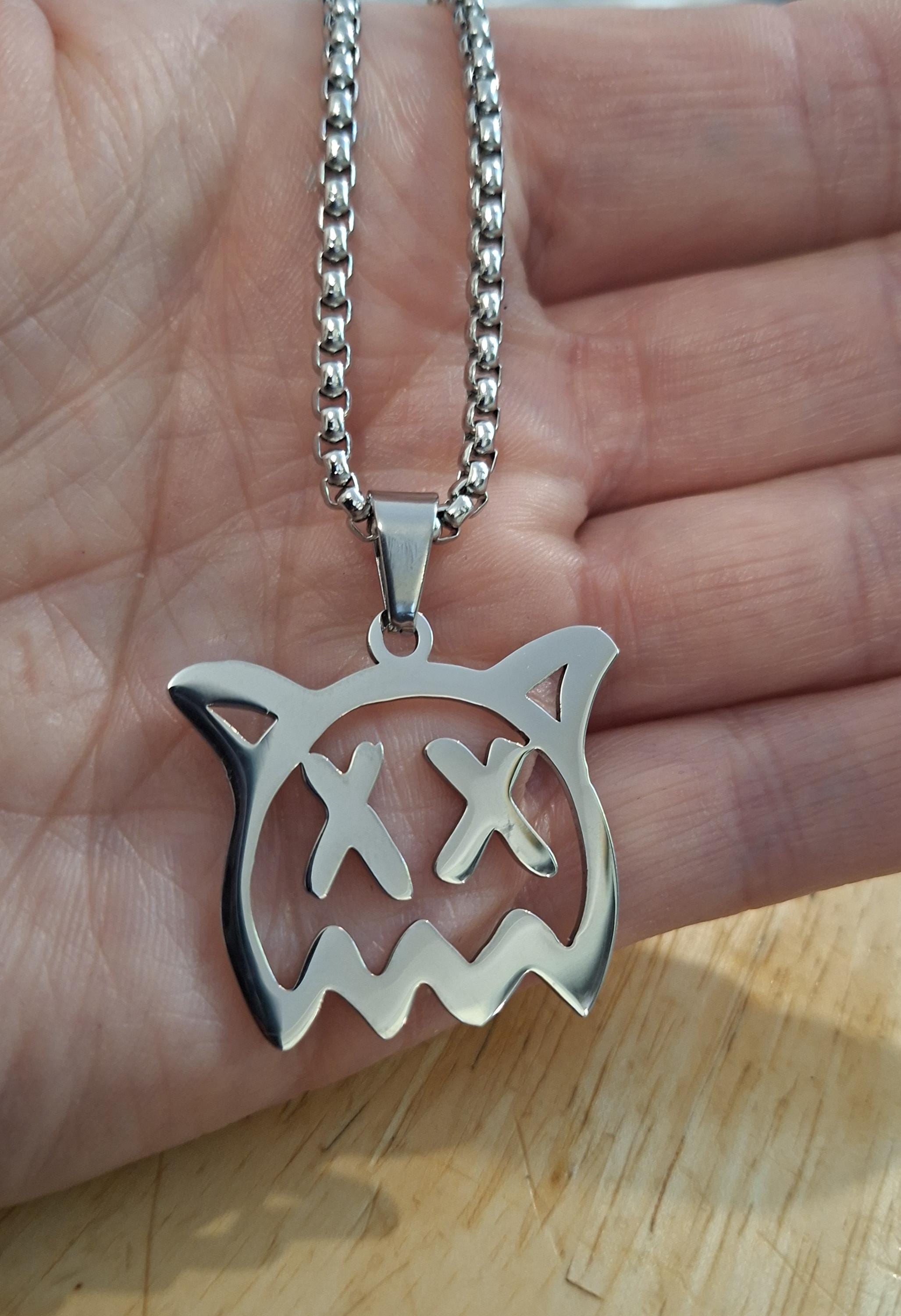 Sick Boi Inspired, Stainless Steel Ghost Pendant, Grunge Jewelry, Edgy Emo Goth Necklaces