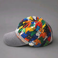 Brand New Style Cat Print Scarf Grey Denim Baseball Cap Colourful