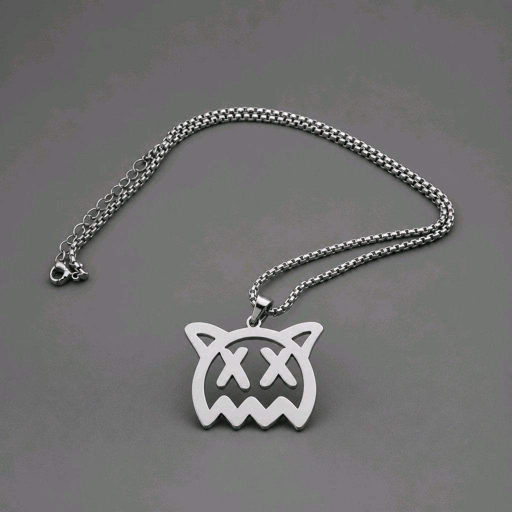 Sick Boi Inspired, Stainless Steel Ghost Pendant, Grunge Jewelry, Edgy Emo Goth Necklaces
