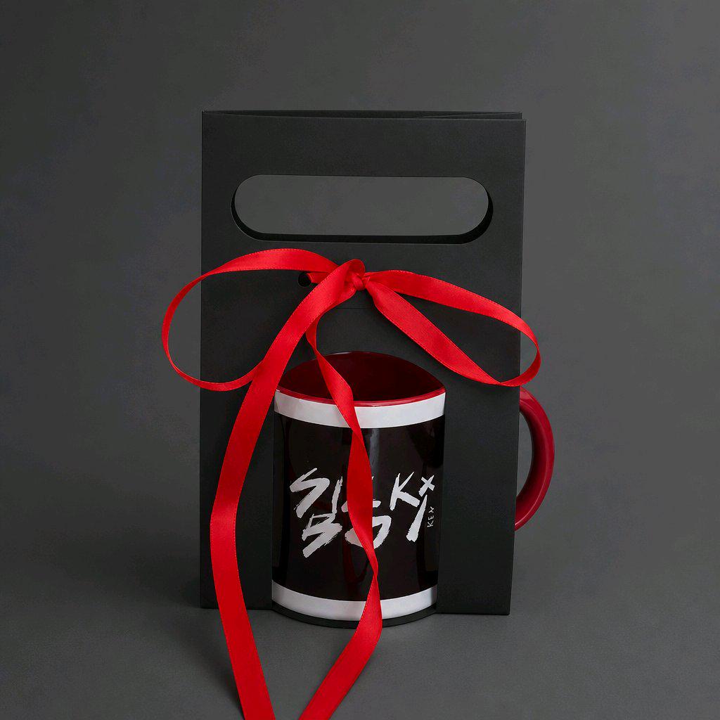 Sick Boy Mug, Ren Inspired Coffee Cup, Two-Tone Red & White Ceramic with Gift Bag, Street Art Graphic  Edgy Merch Gift