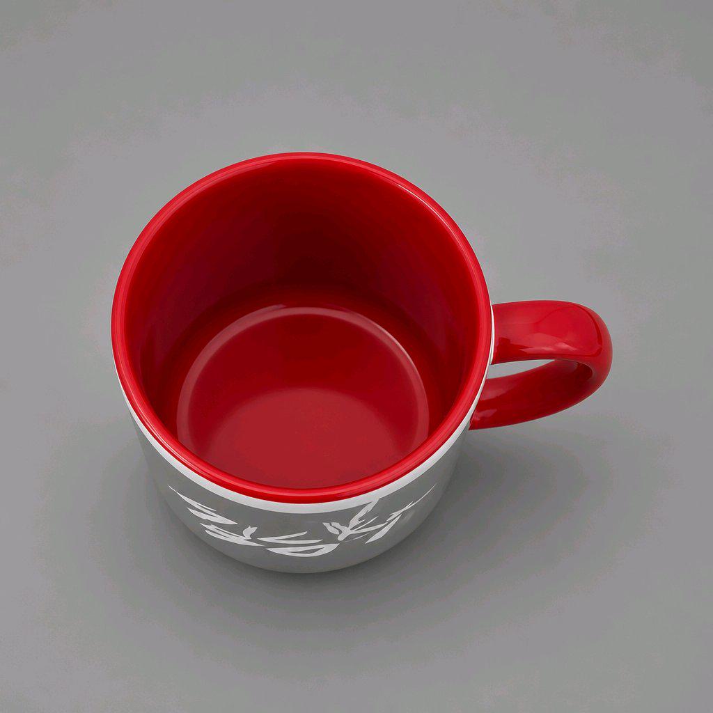Sick Boy Mug, Ren Inspired Coffee Cup, Two-Tone Red & White Ceramic with Gift Bag, Street Art Graphic  Edgy Merch Gift