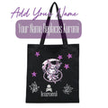 Personalised Black Kuromi Cotton Hand Crafted Tote Bag Hand Painted + Add Name