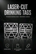 Funny Metal Drinking Tags, Laser Cut Stainless Steel Bottle Opener, Novelty Barware Coasters,