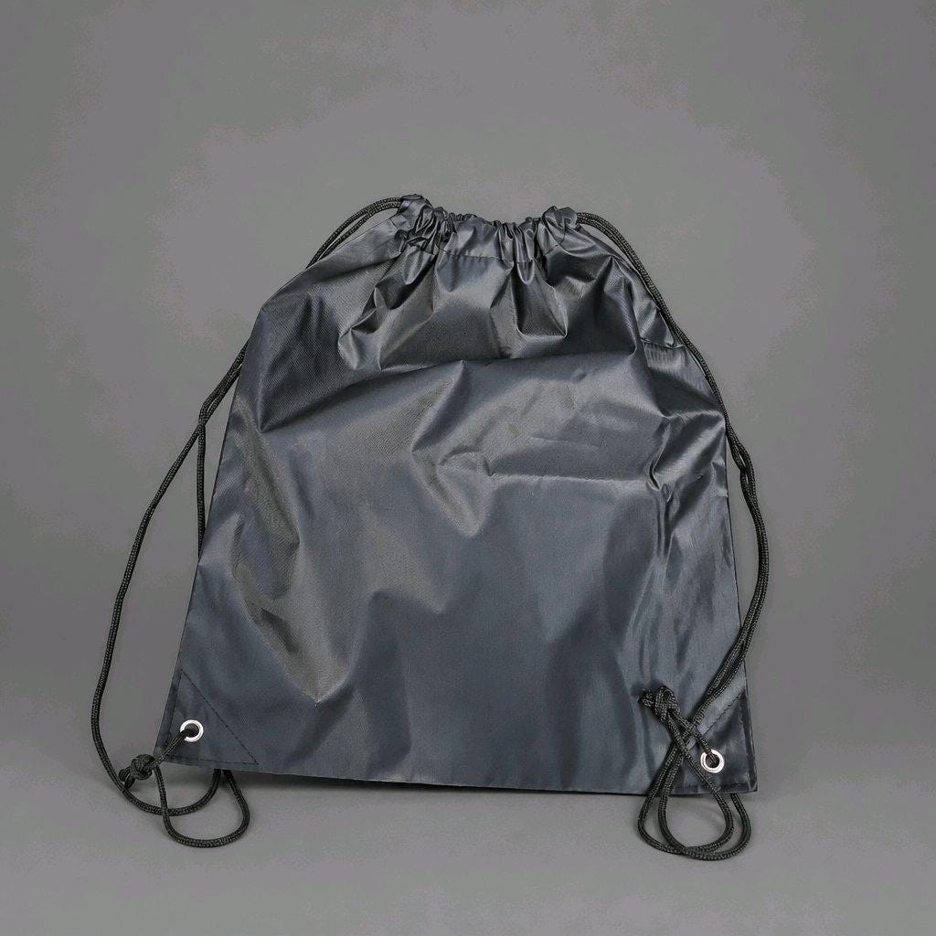Black Drawstring Bag PE School Stuff Gym Swim Sport Rucksack Backpack Zip Pocket