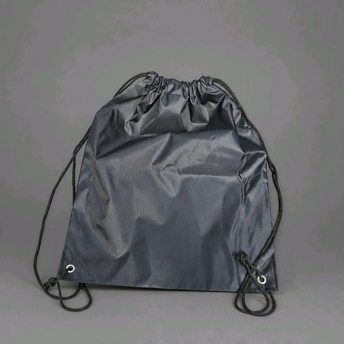 Black Drawstring Bag PE School Stuff Gym Swim Sport Rucksack Backpack Zip Pocket