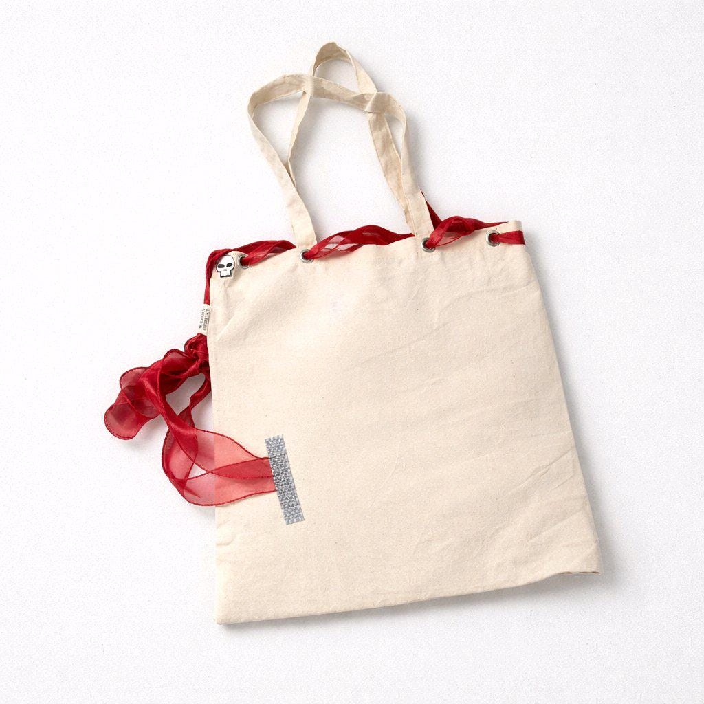 Sick Boi Inspired Custom Canvas Tote Bag | Handcrafted Cream & Red Shoulder Bag