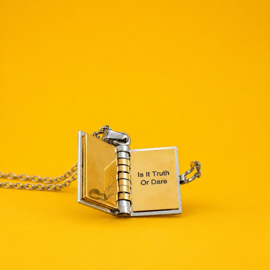 Ren and The Skinner Brothers Inspired Book Locket Necklace • Stainless Steel Miniature Song Book Pendant