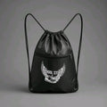 Black Drawstring Bag PE School Stuff Gym Swim Sport Rucksack Backpack Zip Pocket