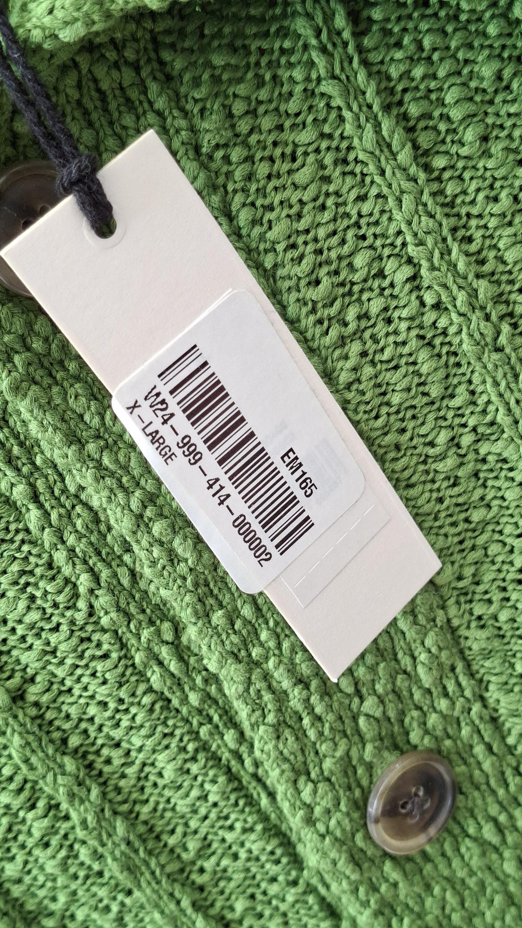 Banana Republic Mens XL Knit Shirt Green Wide Rib Button Front Short Sleeve NWT