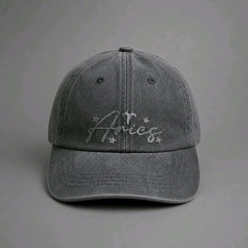 Custom Astrology Baseball Cap Hand Painted Star Sign Zodiac Dyed Washed Cotton Hat