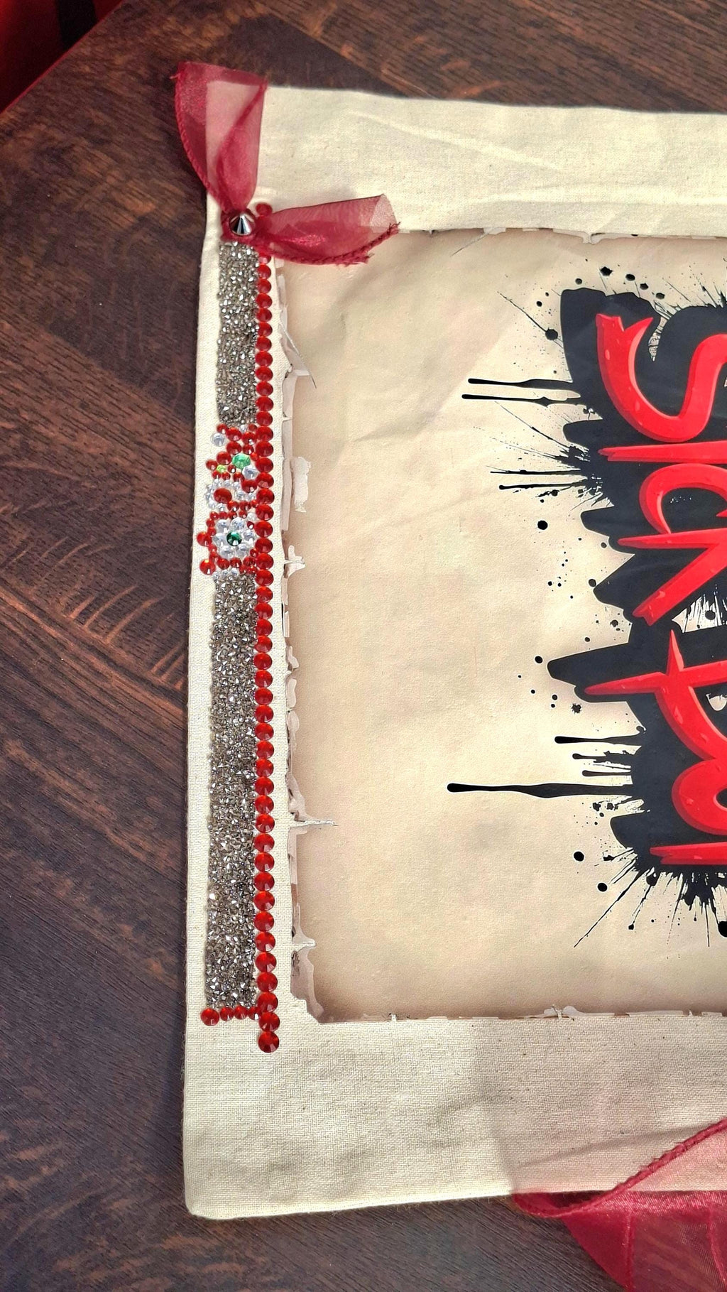Sick Boi Inspired Custom Canvas Tote Bag | Handcrafted Cream & Red Shoulder Bag