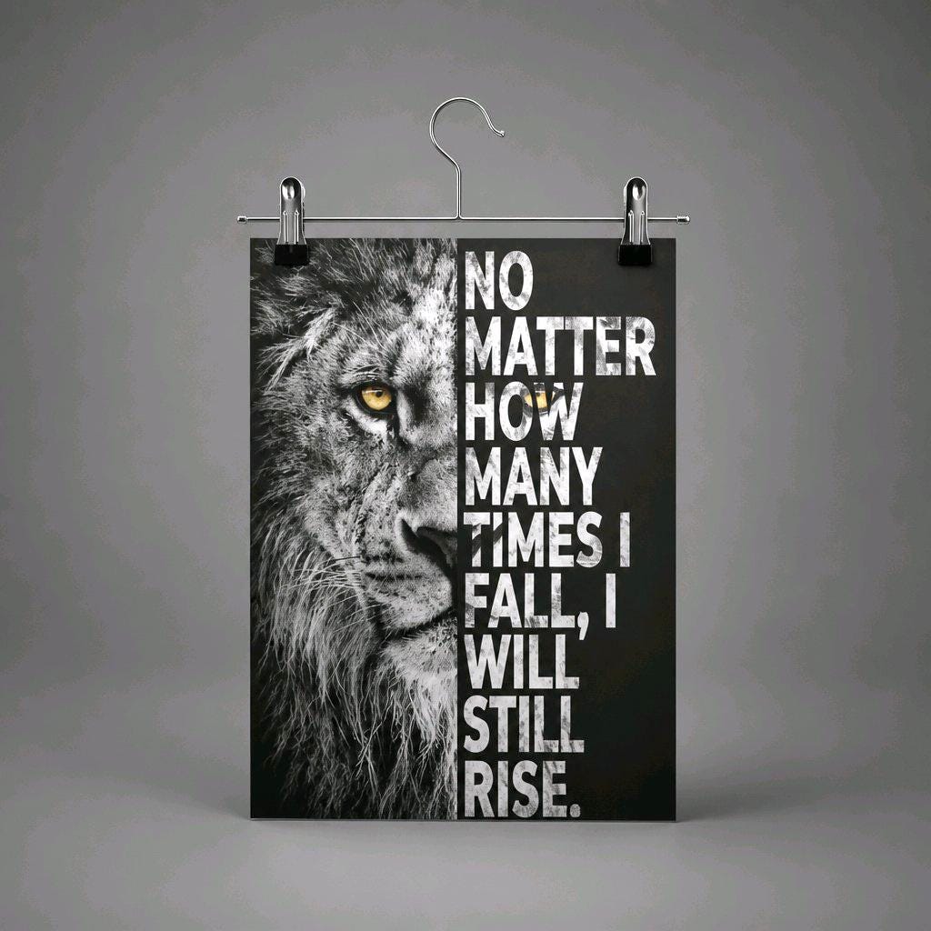 Modern Canvas Prints 16x12, Whimsical Cat Art, Surreal Floral Portrait, Motivational Lion Quote, Cute Kitten Water Lily, Unframed Wall Decor